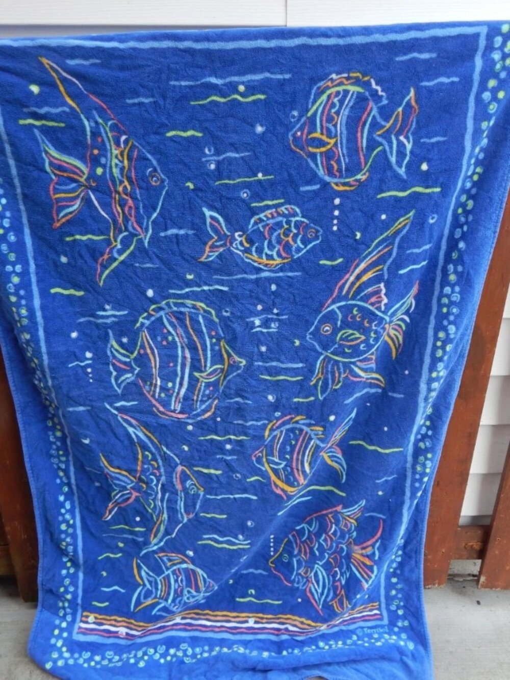 Terrisol Beach Towel Blanket FISH Large Hard to Find SUMMER BEACH Pool Party